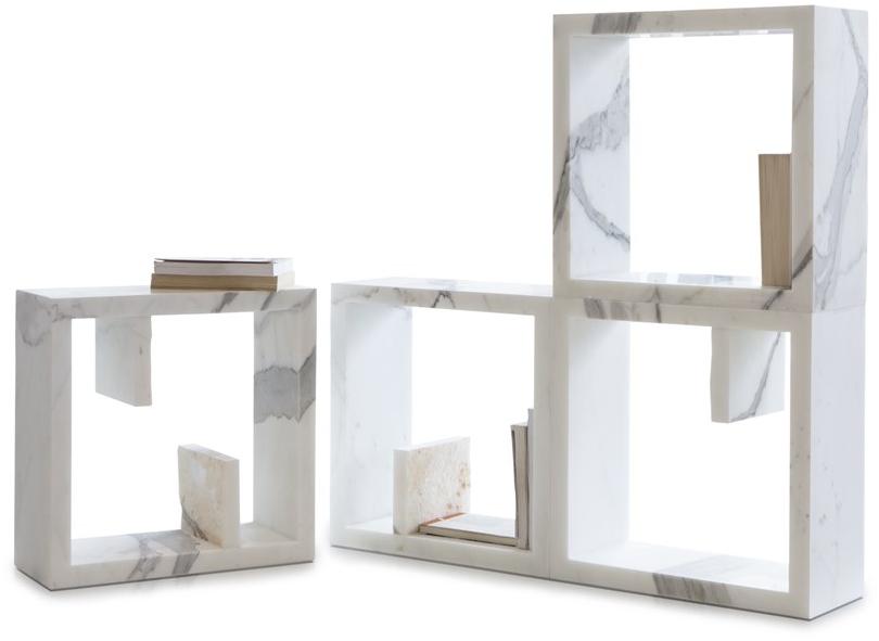 SAGEVAN MARMI Модульный модульный открытый книжный шкаф из скульптурного мрамора Marble experience sun-id-1382631 - Вид №2