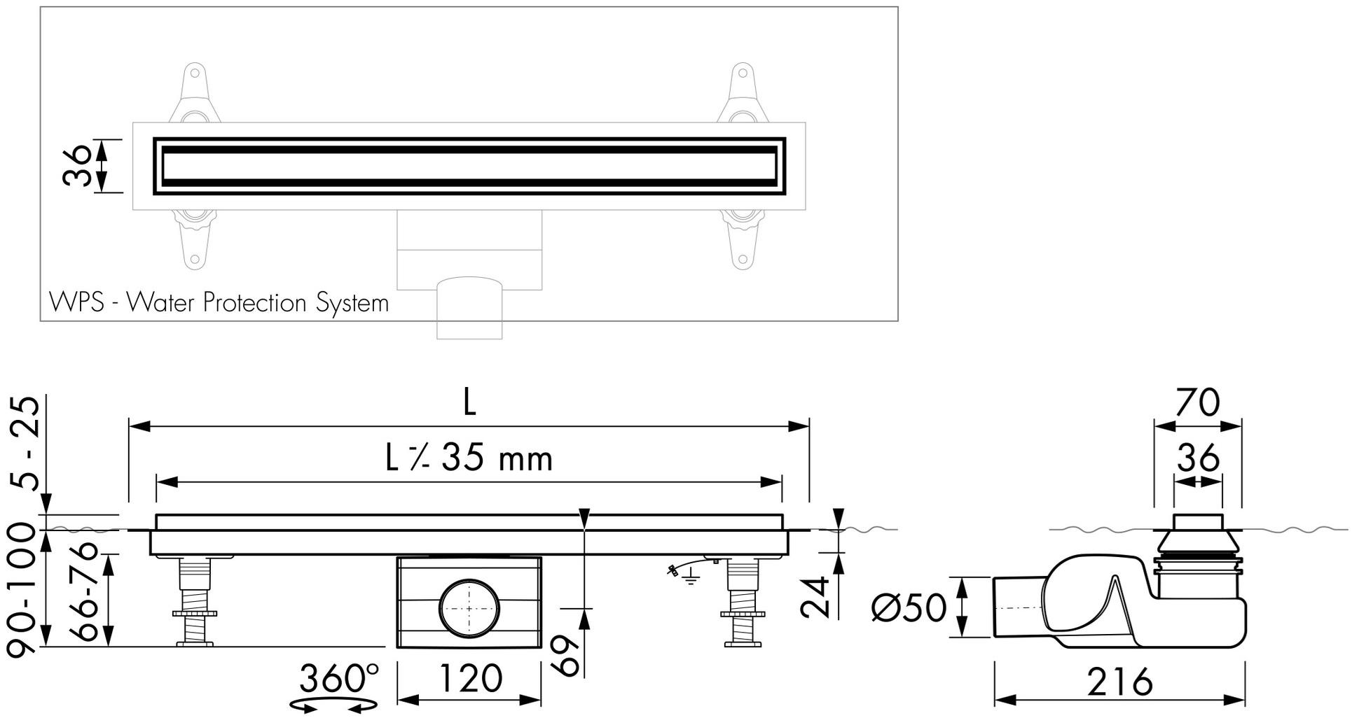 ESS Easy Drain Трап для душа из нержавеющей стали Xs sun-id-1360627 - Вид №7
