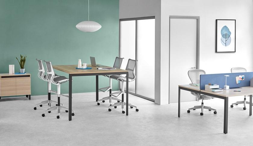 Herman Miller Табурет для офиса, 5 спиц, поворотный, сетчатый, на колесиках Setu sun-id-1501169 - Вид №2