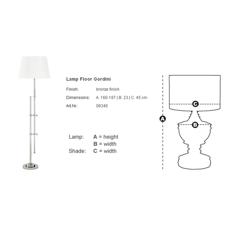 Торшер 108349 от Eichholtz EICHHOLTZ  246389 Белый;хром  - Вид №3