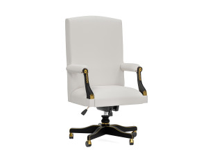 Кожаное вращающееся кресло с подлокотниками