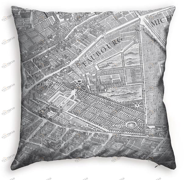 Koziel Квадратная подушка из полиэстера Turgot map of paris 9997-83 