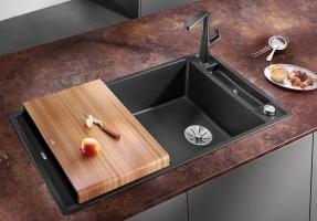 523509 Кухонная мойка Blanco Axia III XL 6 S с доской из ясеня кофе  Blanco Axia Кофе