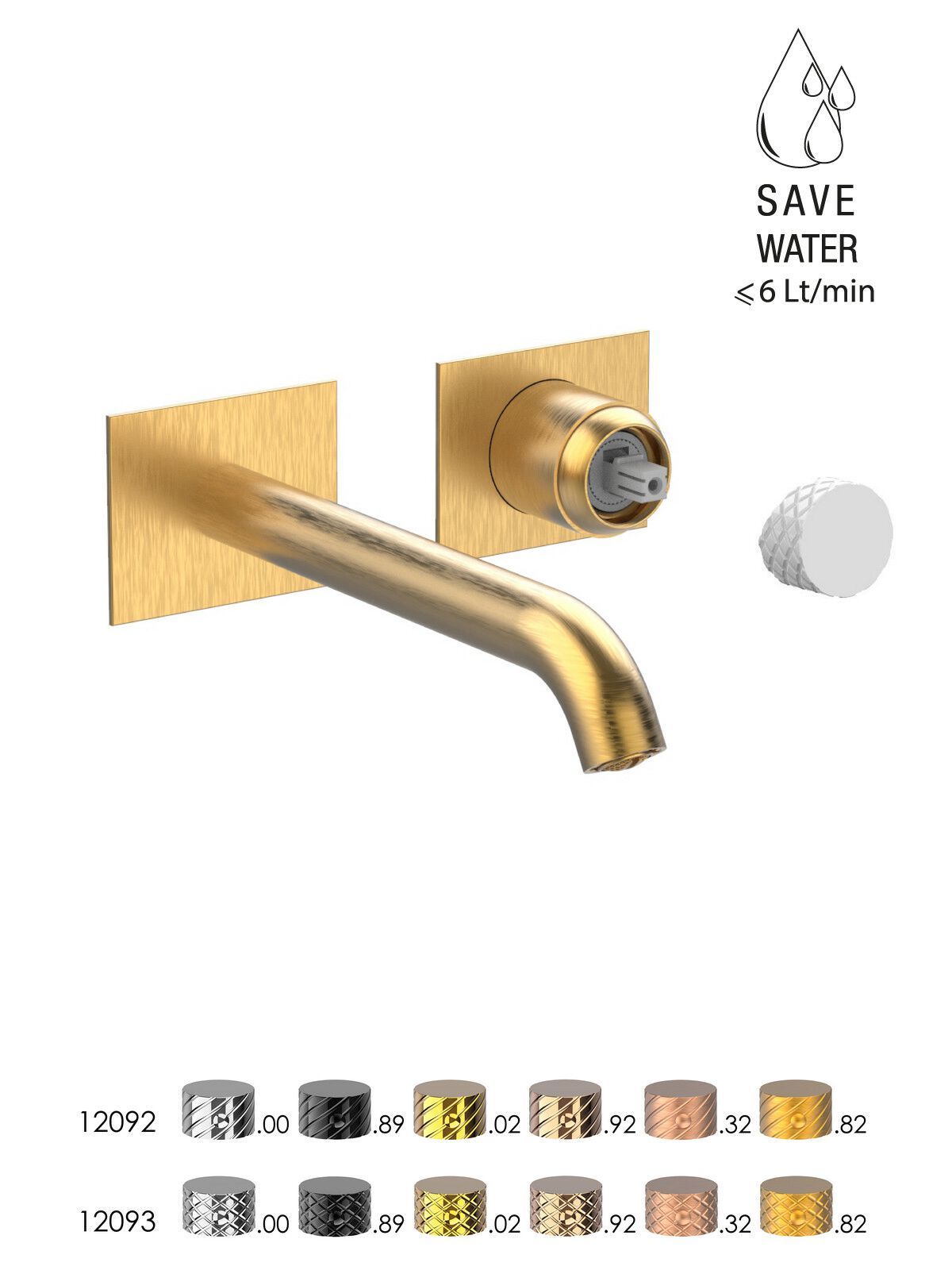 Настенный смеситель для раковины без слива с ограничителем расхода Rubinetterie Frattini Pepe XLS ARCH-00093332 - Вид №41