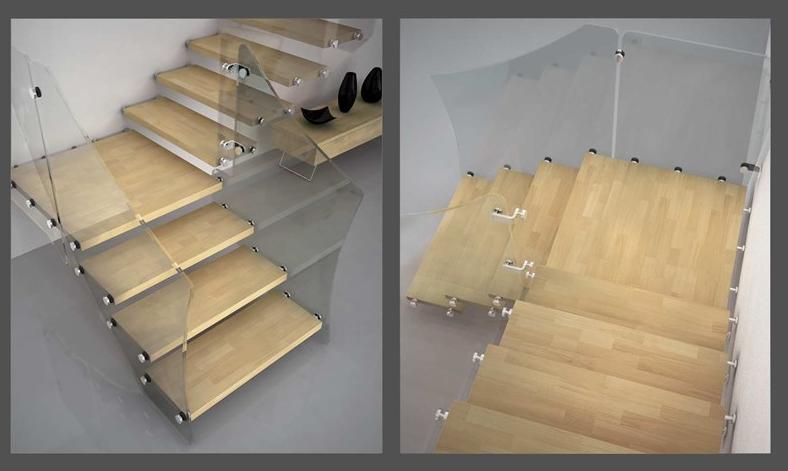 MOBIROLO Консольная лестница из дерева и стекла sun-id-1396773 - Вид №1