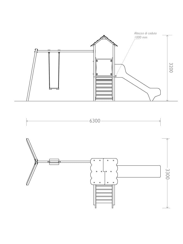 Рециркулированная пластиковая игровая структура EUROCOMITALIA TORRE CON ALTALENA ARCH-00148306 - Вид №2