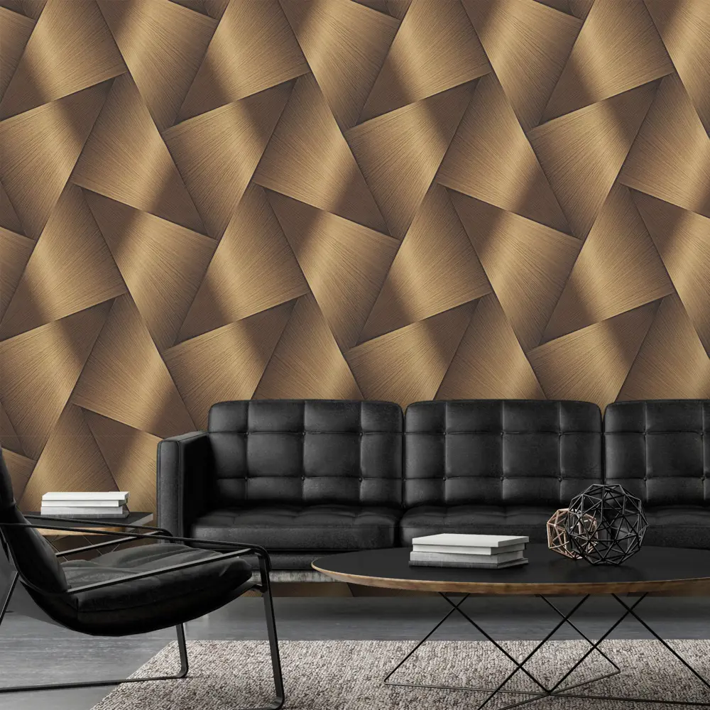Обои флизелиновые Euro Decor Halo коричневые 1.06 м ED7342-12 89450799 STLM-2183398 - Вид №4