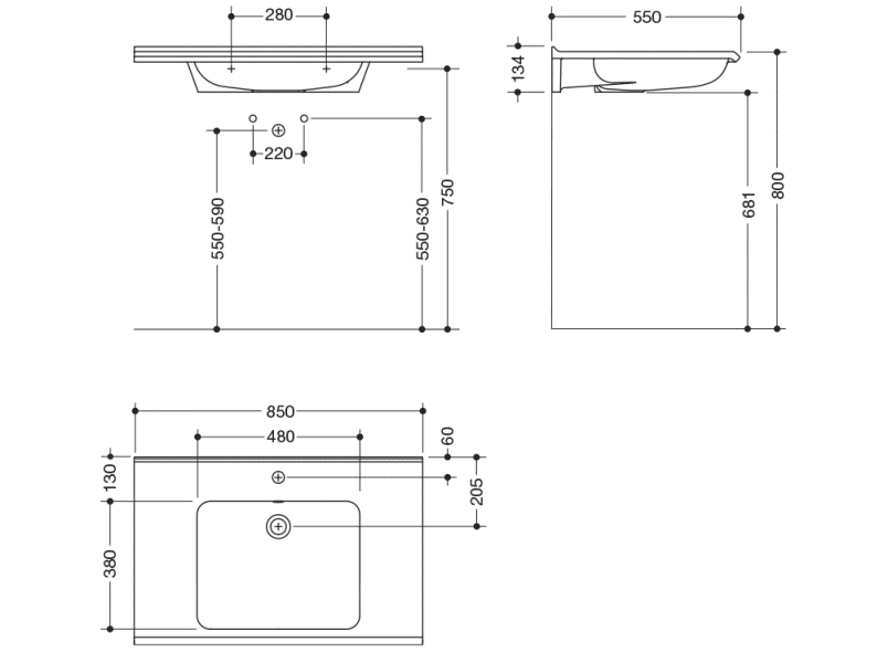 950.13.303 Тумба под умывальник, модульная HEWI Waschtische  - Вид №1