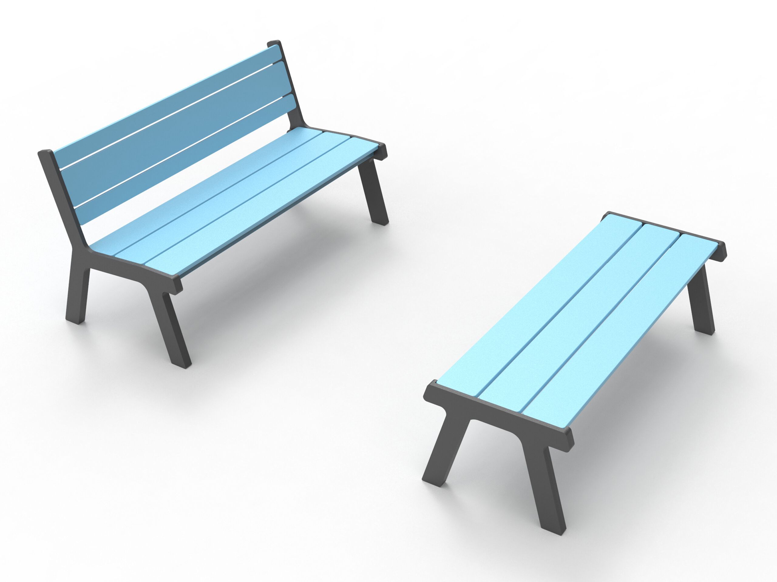 Скамейка из полиэтилена без спинки Donye MOONLIGHT ARCH-00135157 - Вид №3