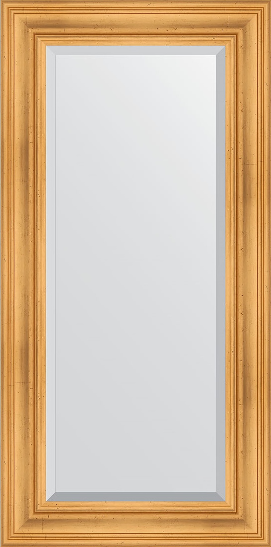 BY 3496 Зеркало с фацетом в багетной раме - травленое золото 99 mm EVOFORM Exclusive