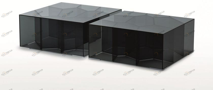 Glas Italia Низкий квадратный журнальный столик из хрусталя sun-id-1365057