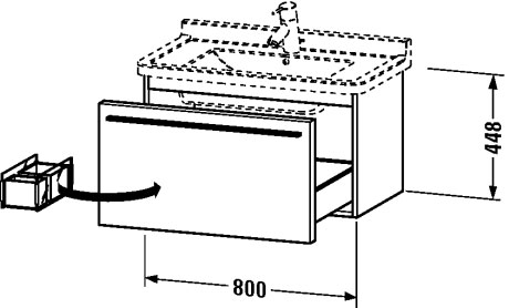 XL605702222 X-Large Тумбочка подвесная Белый глянцевый декор Duravit - Вид №1