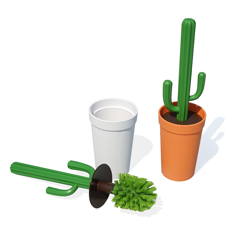 Ершик для туалета Cactrash, оранжевый с зеленым Qualy QL10279ORGN - Вид №1