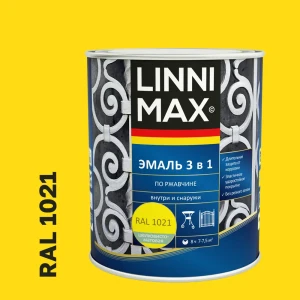 Грунт-эмаль по ржавчине 3 в 1 Linnimax цвет желтый полуматовый 0.75 л