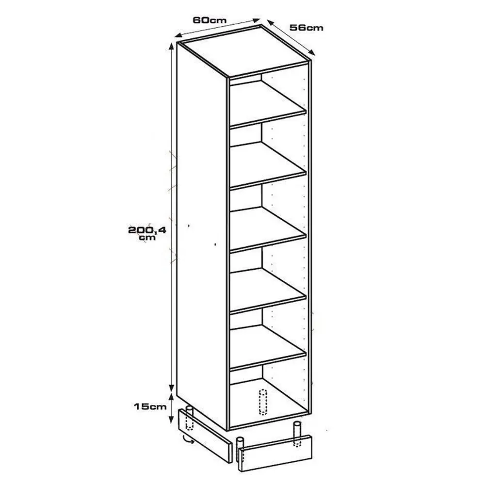 Колонка напольная 60x200x56 см, ЛДСП, цвет белый DELINIA STLM-2018942 - Вид №5