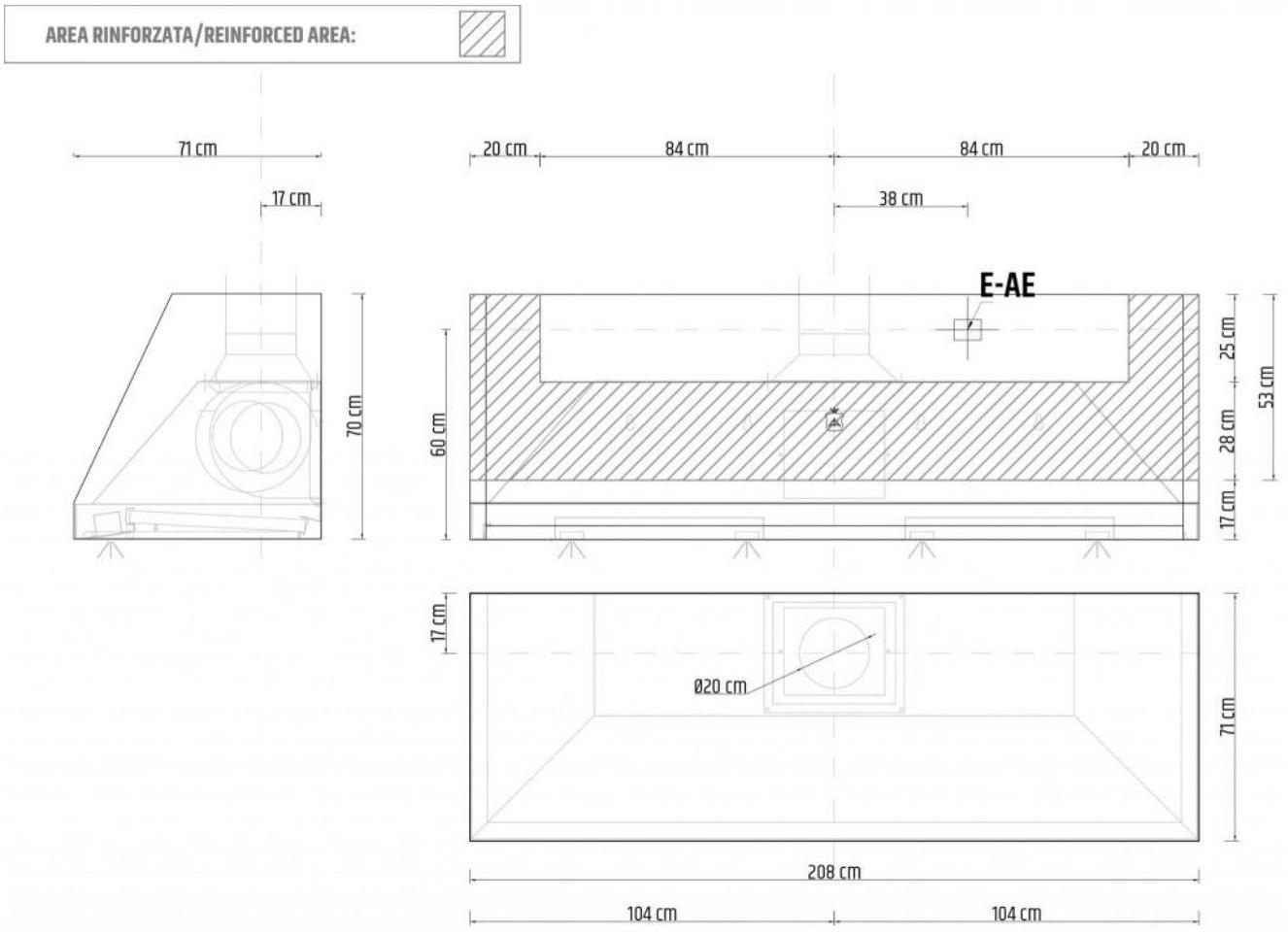 Officine Gullo Профессиональная настенная металлическая вытяжка в современном стиле со встроенной подсветкой sun-id-1441355 - Вид №7