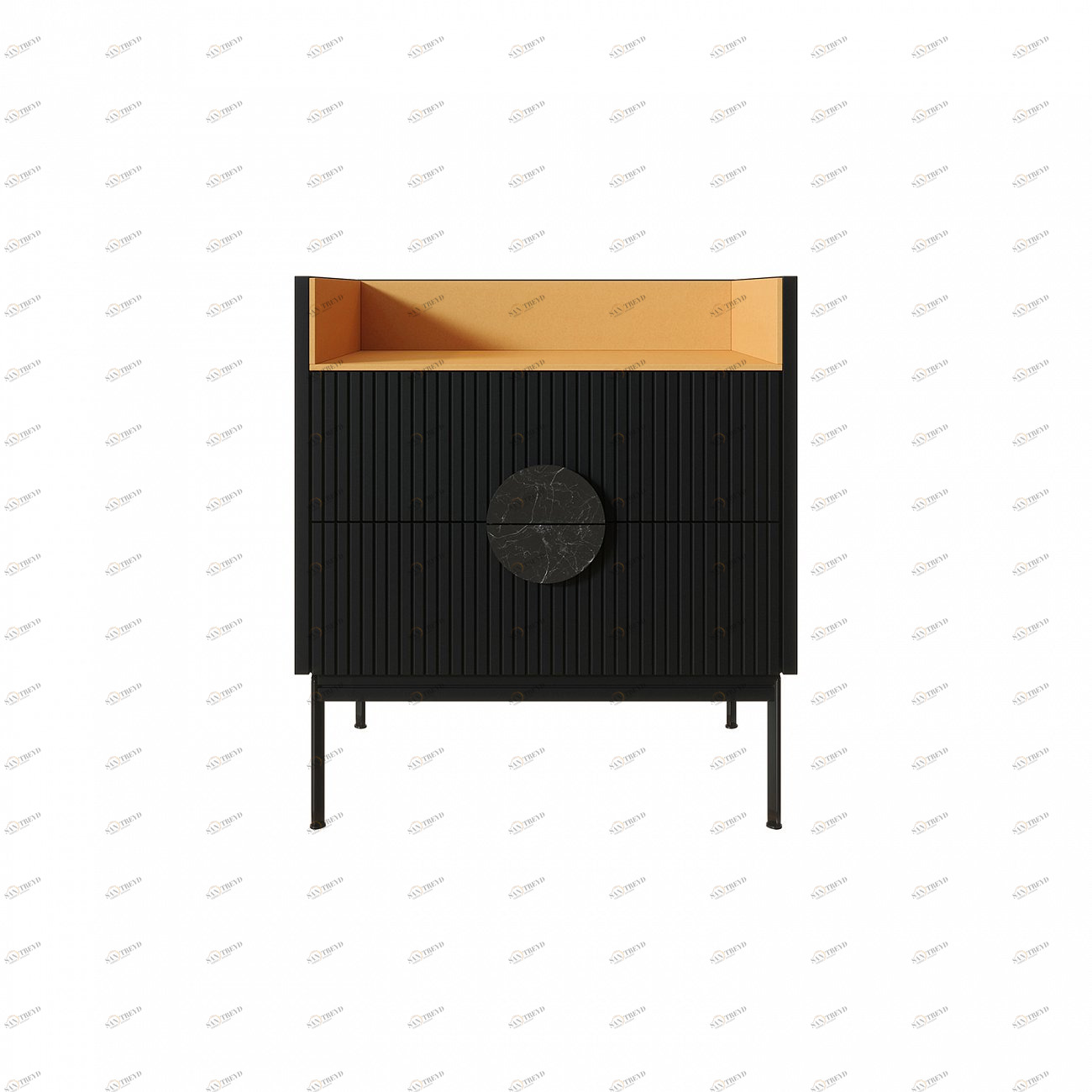 Тумба высокая деревянная 71х64 см черная Alto Yellow BRAGIN DESIGN LIVING 00-3862460 Серый;черный