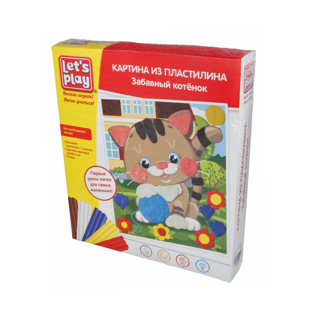 35231 Наборы с мягким пластилином № 1 22х18,5 см Забавный котёнок Let`s Play 