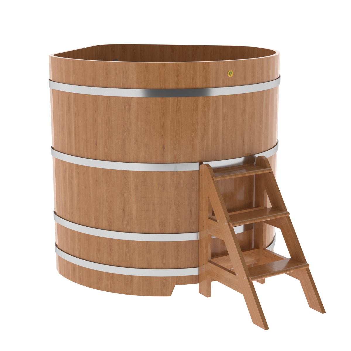 1368 Купель угловая из дуба 1,37х1,37х1,4 натуральная Alyarus 