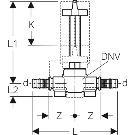 GEBERIT 603.003.00.1 Шаровой кран скрытого монтажа Geberit Mepla с креплением  - Вид №2
