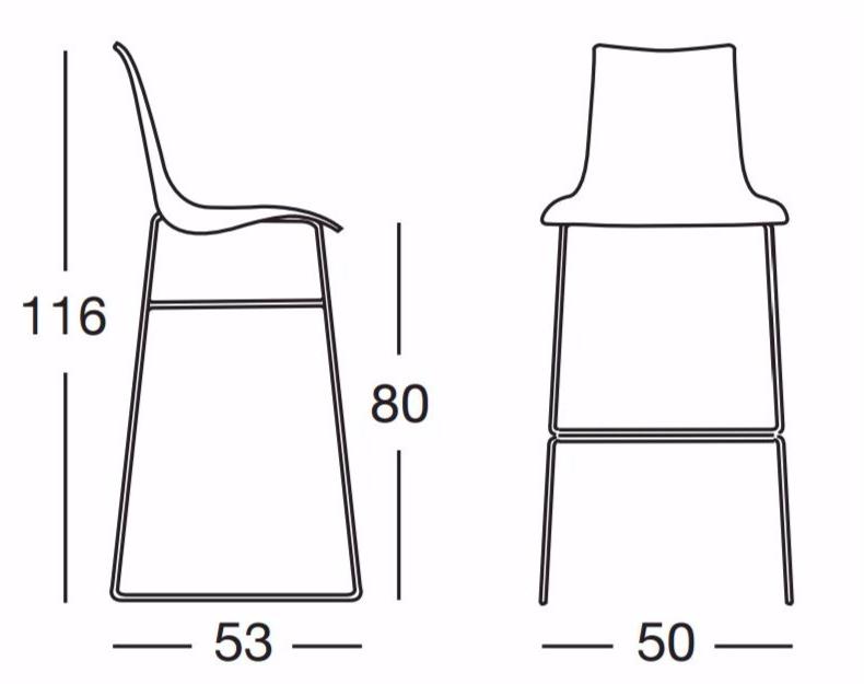 SCAB DESIGN Высокий табурет из поликарбоната салазок Zebra sun-id-1512286 - Вид №3