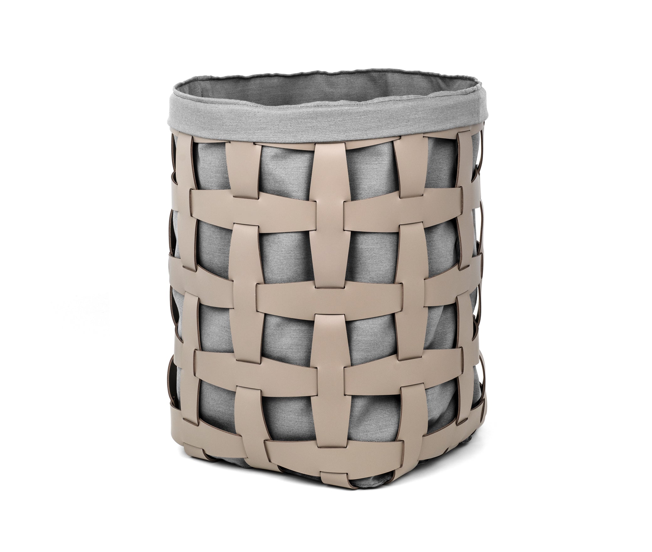 Корзина с крючком - 35X35H43,5 см / регенерированная кожа_крем Pinetti 00.0191.082.027 - Вид №5