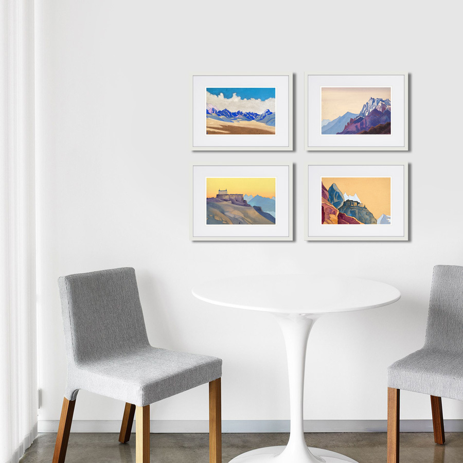 Картина в деревянной раме 42х32 см "Сиссу. Монастырь, 1932г." КАРТИНЫ В КВАРТИРУ  264855 Бежевый;белый;коричневый;разноцветный  - Вид №2