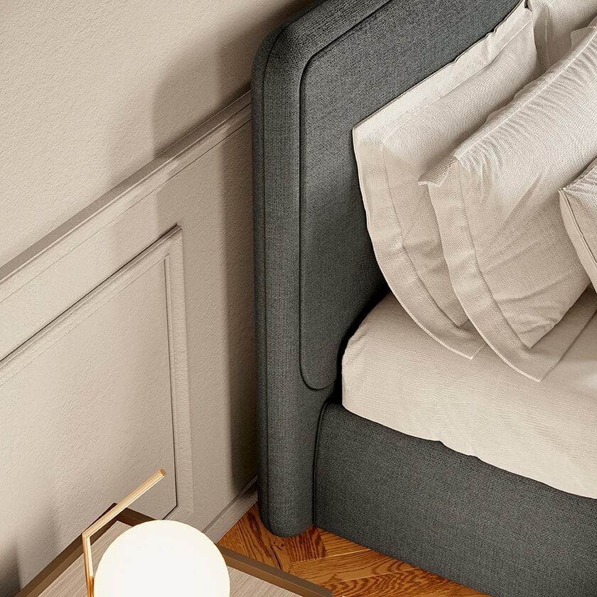 Двуспальная кровать из ткани с мягким изголовьем Febal Casa OPUS ARCH-00102440 - Вид №2