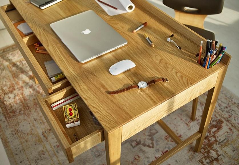 sixay furniture Прямоугольный письменный стол из массива дерева с ящиками Theo sun-id-1497103 - Вид №3