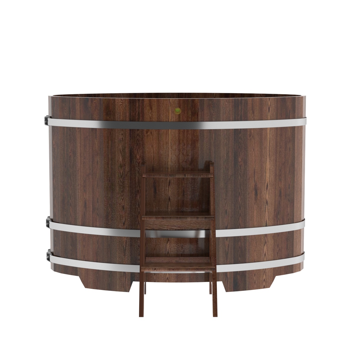 1163 Купель овальная из лиственницы 0,92х1,66х1,2 морёная премиум Alyarus  - Вид №3