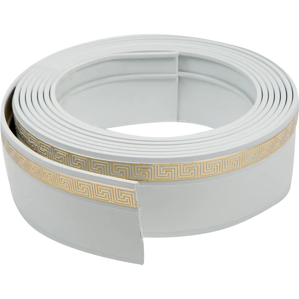 16445291 Бленда 5.5х350 см пластик цвет белый золото STLM-0822742 Santreyd 