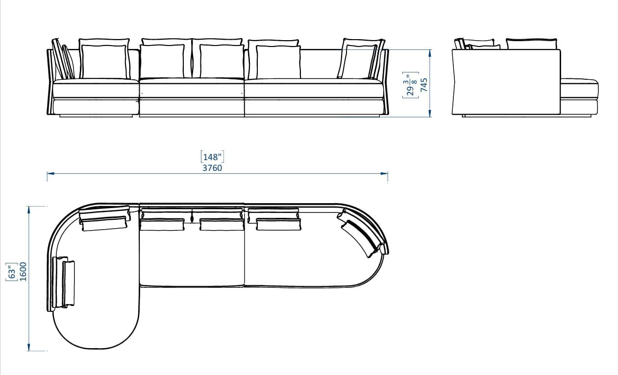 Модульный тканевый диван Casa Magna Essence ARCH-00027186 - Вид №7