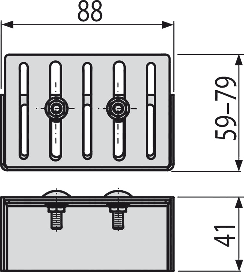 Заглушка для дренажных желобов 75 мм, нержавеющая сталь ALCAPLAST ADZP001 - Вид №2