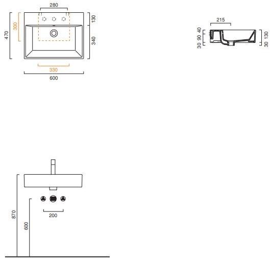 Подвесная раковина настенная овальная CERAMICA CATALANO Premium белая sun-id-1361921 - Вид №7