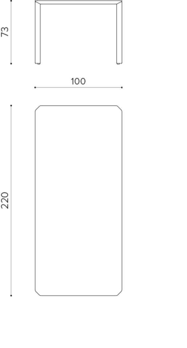 ER 220 Rectangular table 220x100cm True Design Ermete - Вид №1