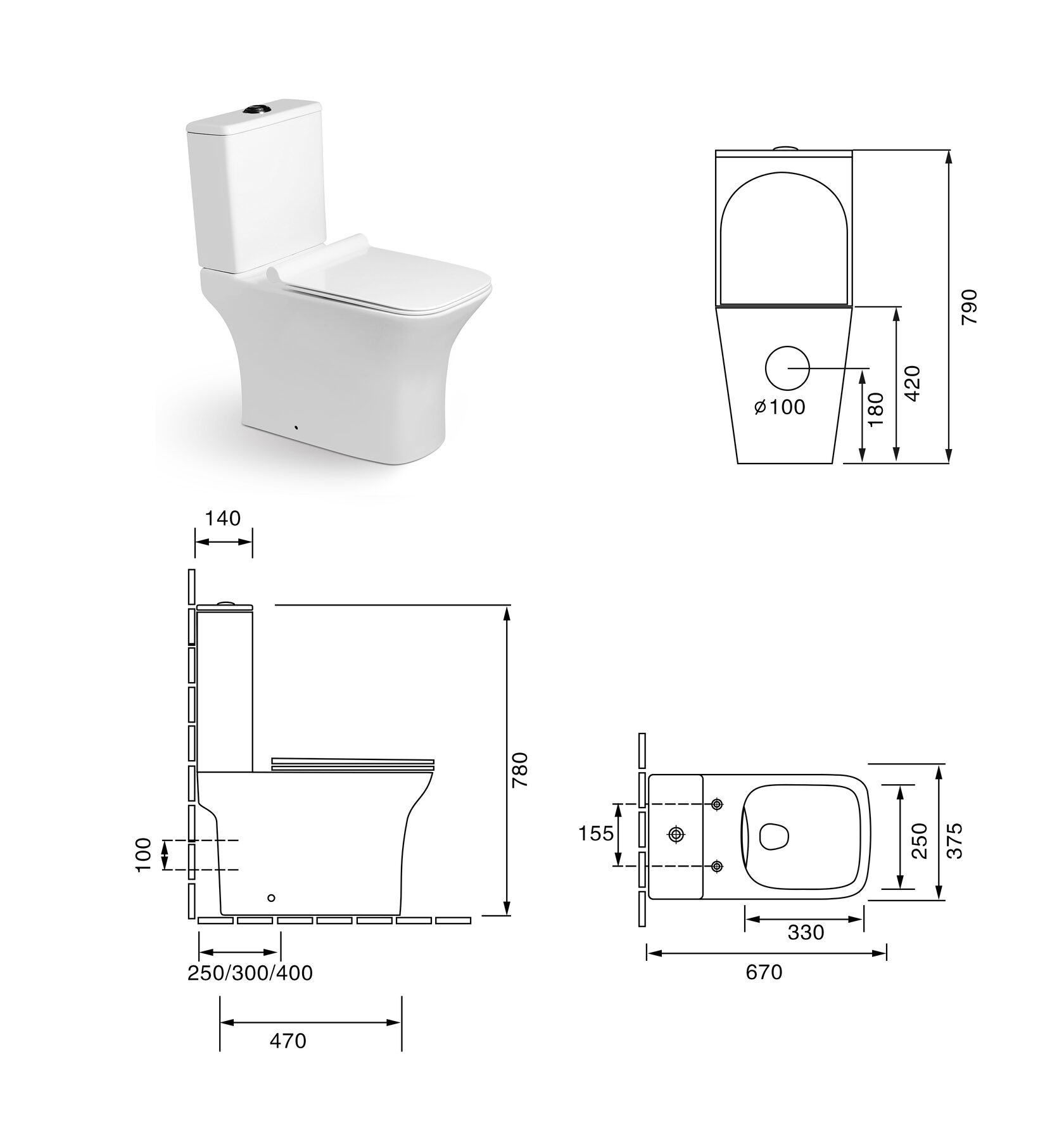 Унитазы-компакт SL-5023 SANTILINE  - Вид №4