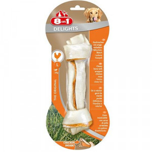 Т0043075 Лакомство для собак DELIGHTS L Косточка для крупных пород 21см 8 in 1