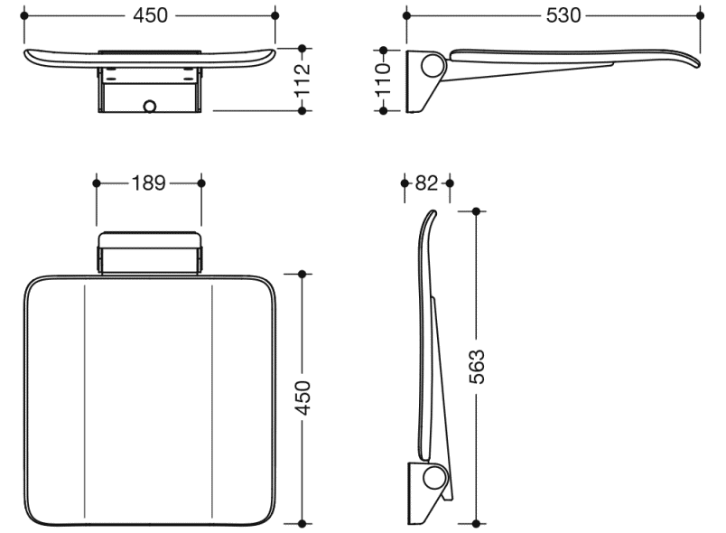 900.51.401XA Мобильное складное сиденье HEWI System 900 - Вид №2