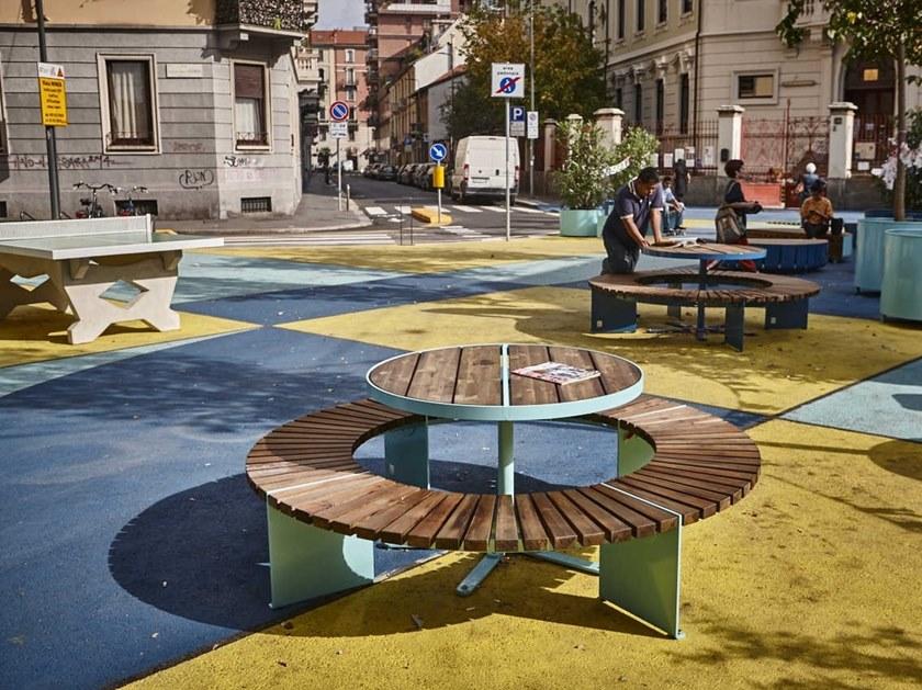 VESTRE Модульная круглая скамья из стали и дерева Vroom sun-id-1352307 - Вид №2