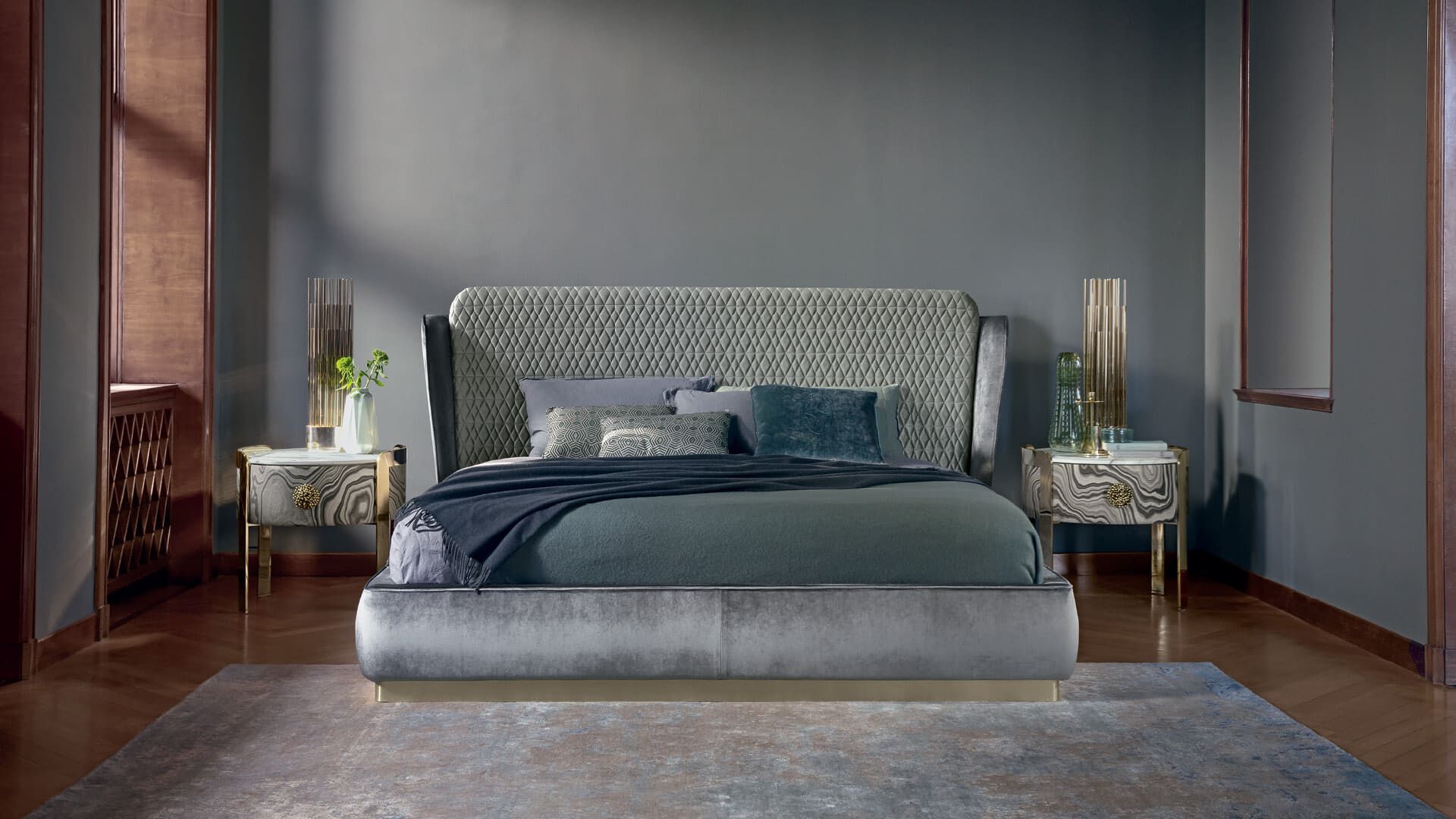 Двуспальная кровать с мягкой тканью OPERA CONTEMPORARY JANET ARCH-00062281 - Вид №1