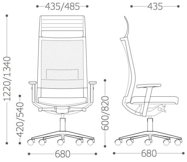 VAGHI Кресло руководителя с поворотной сеткой и подголовником Expo 15 Extxx - Вид №6