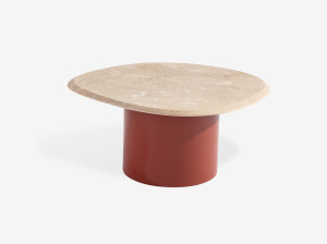 Овальный журнальный столик с лакированной или мраморной столешницей