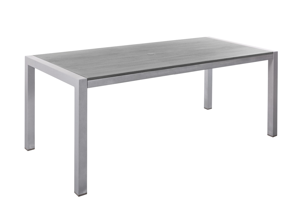 60.00.0352 Стол Kennedy из алюминия / серого камня с отверстием для зонта 90 x 215 Mbm 
