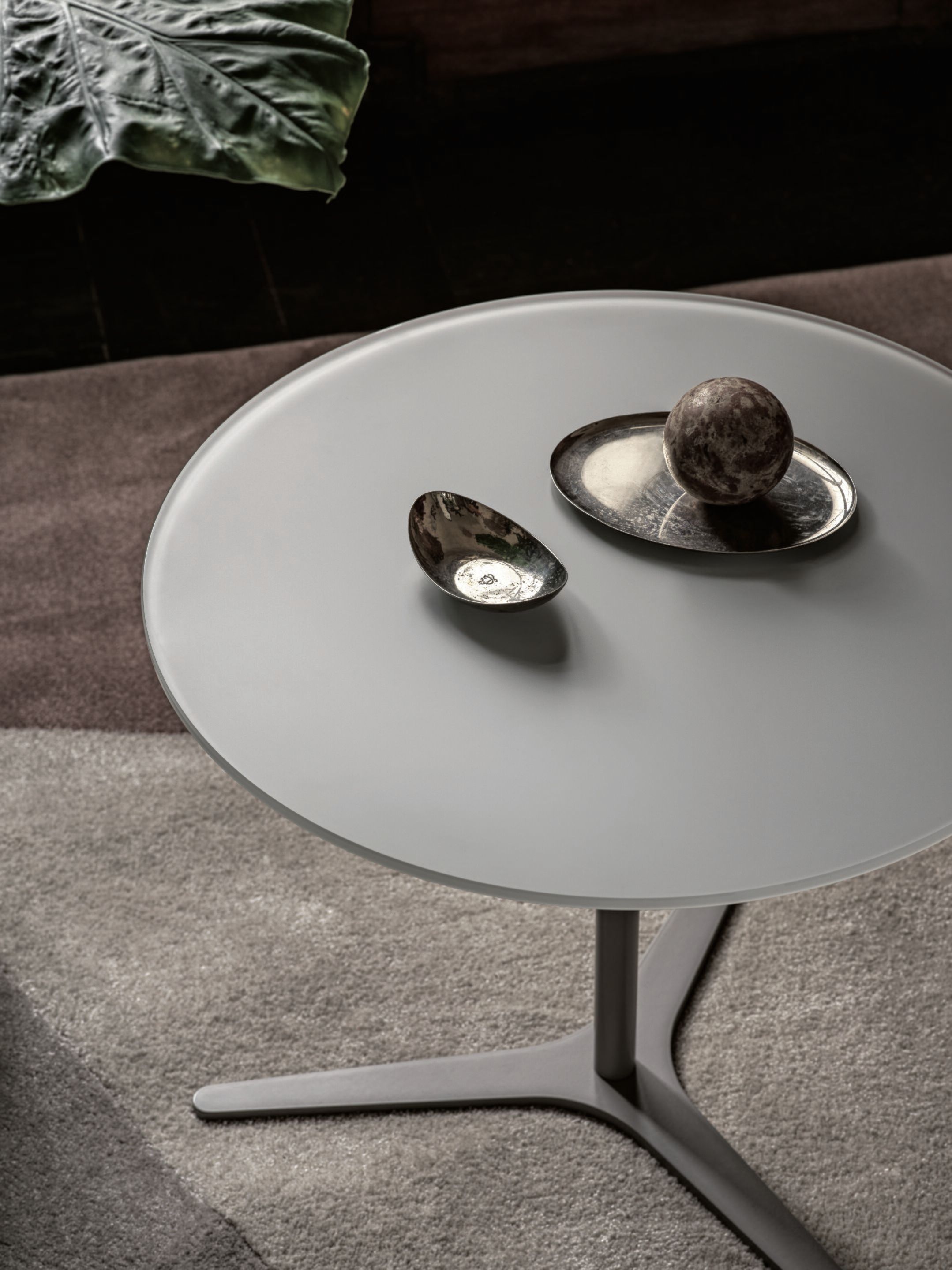 Круглый стол из стали и хрусталя Bontempi Casa ELICA ARCH-00007947 - Вид №1