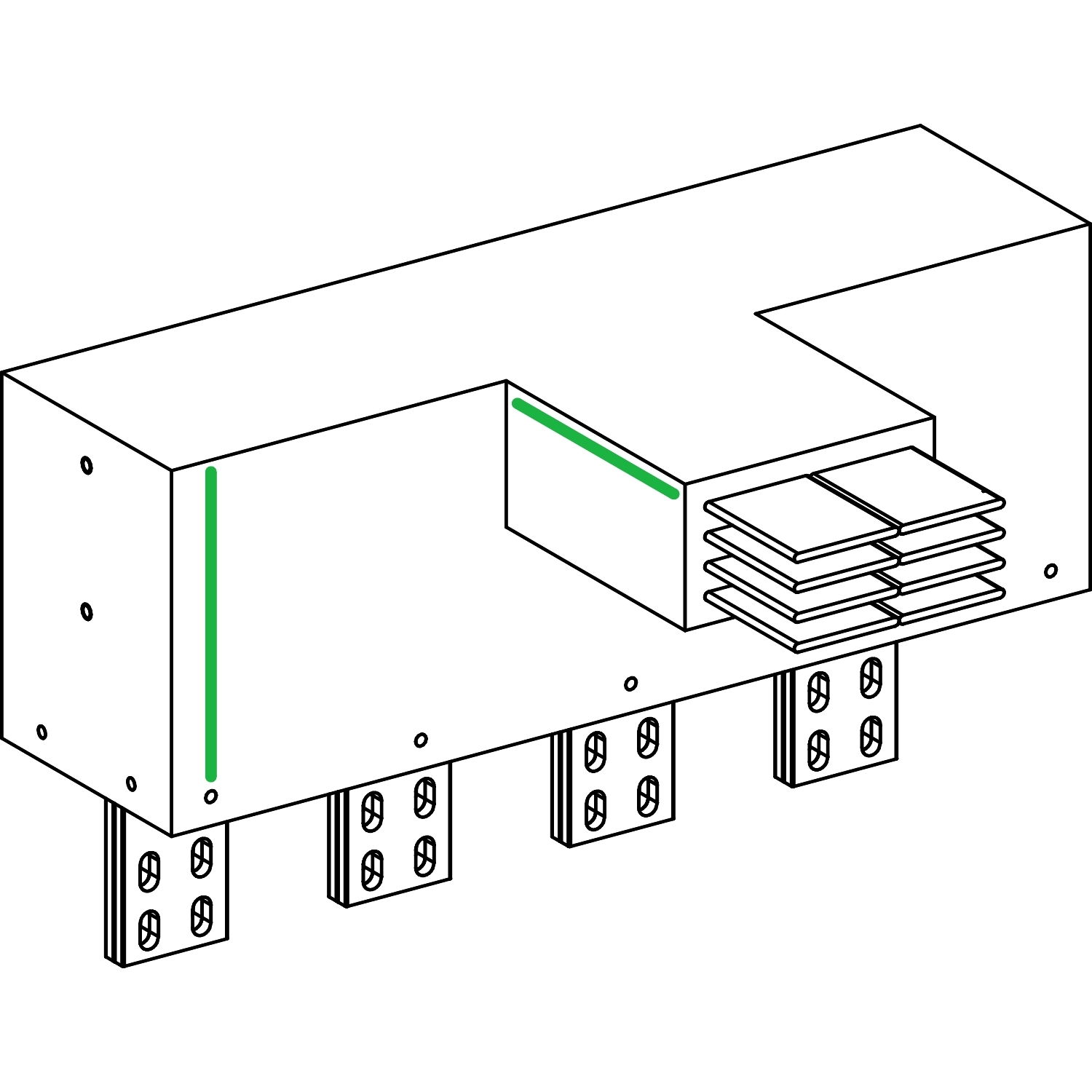 KRA1000ER46 СЕКЦИЯ ВВОДНАЯ С УГЛОМ ПЛАШМЯ Schneider Electric Canalis 