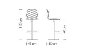 Пластиковый поворотный барный стул с подставкой для ног Et al ARCH-00067196 - Вид №2