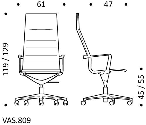 ICF Кожаное кресло для руководителя с 5 спицами и высокой спинкой Valea sun-id-1444001 - Вид №4
