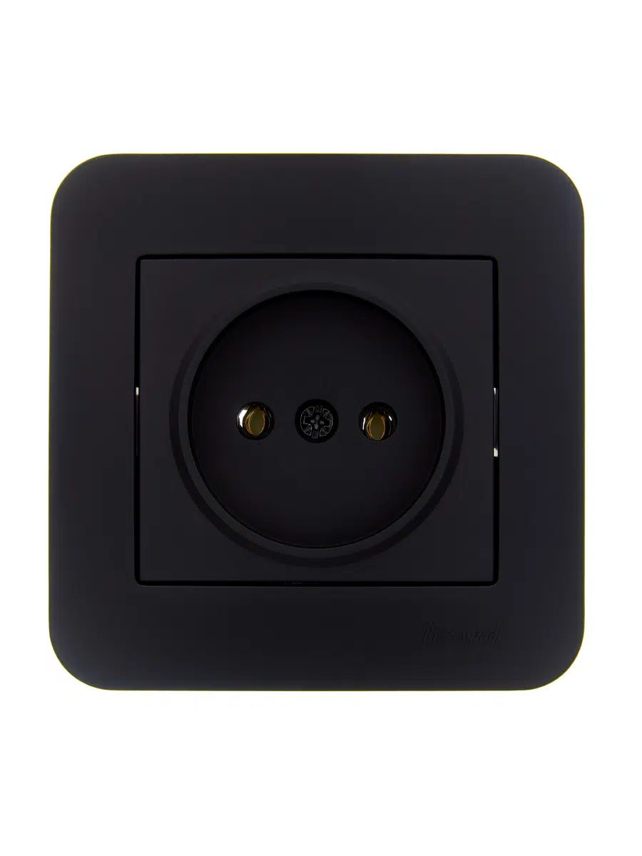 ASTI Розетка б/з ПБТ чёрный бархат LEZARD 7081-4242-121B