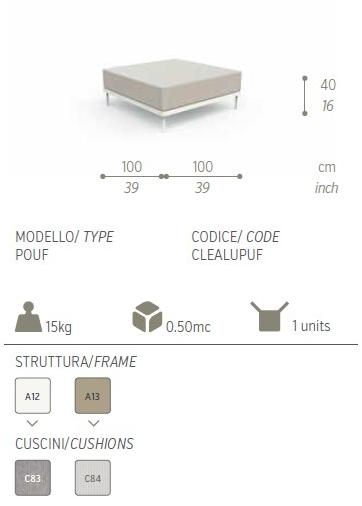Talenti Съемный тканевый пуф Cleo alu sun-id-1457854 - Вид №1