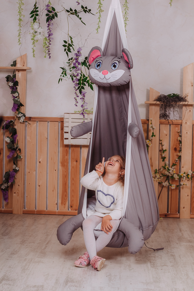 Подвесное кресло-кокон "Мышка" ПОКАЧАЙКА  326706 Серый Santreyd  - Вид №1